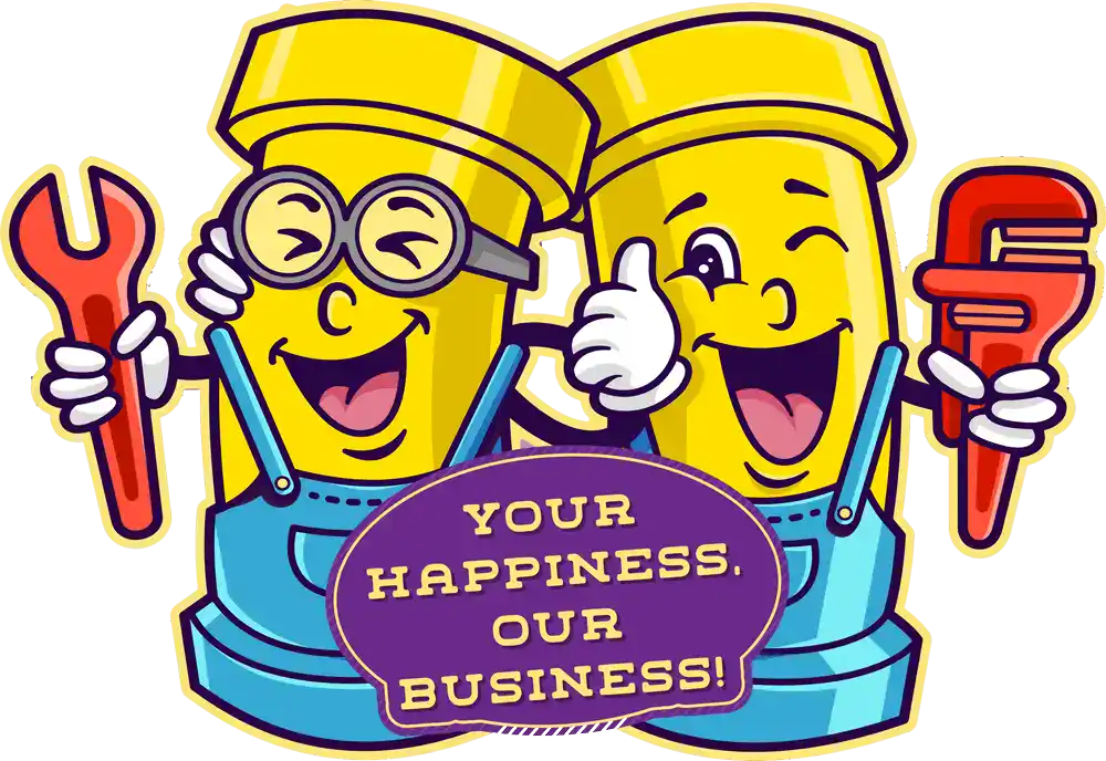 Happy Pipes Plumbing Mascot logo