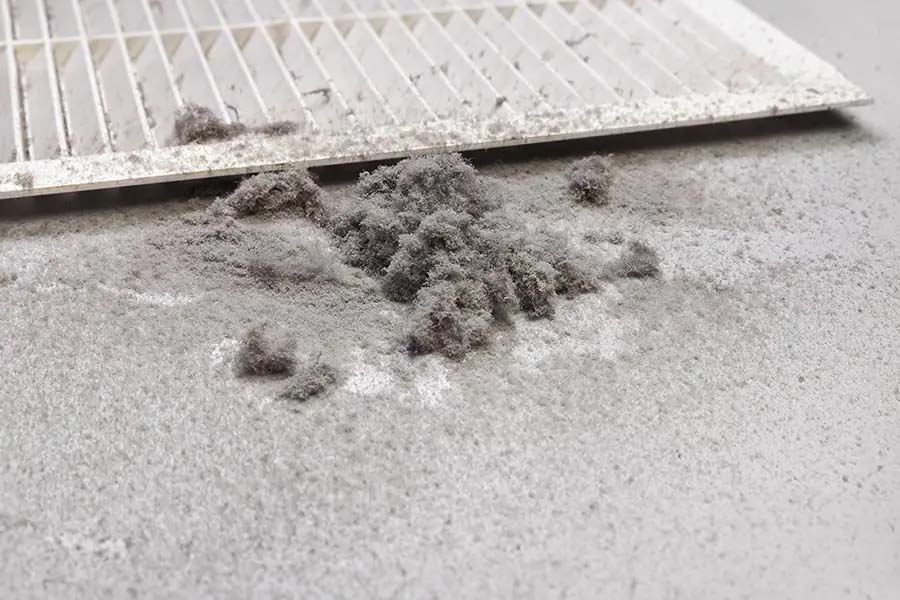 Dust buildup removed during professional air duct cleaning in Oxford MS